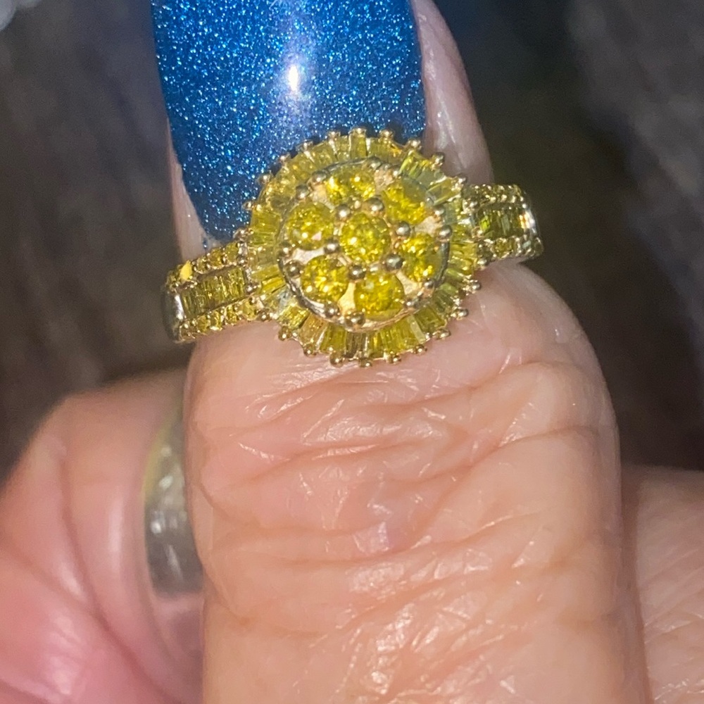 🔥ON SALE NWT Yellow Diamond Ring in Platinum over Sterling